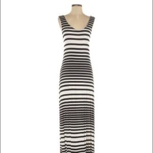 Merona Striped Black and White Maxi Dress size xs